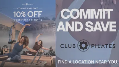 Club Pilates ad in The Ready Ads app